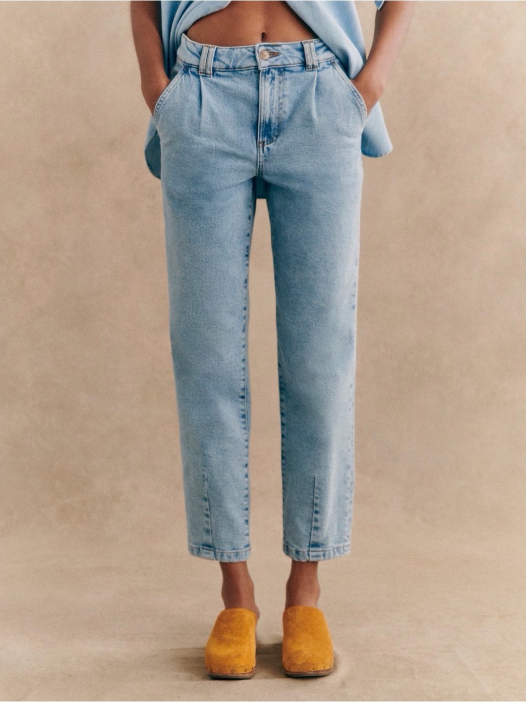 Sezane Manu Trousers In Light Wash
